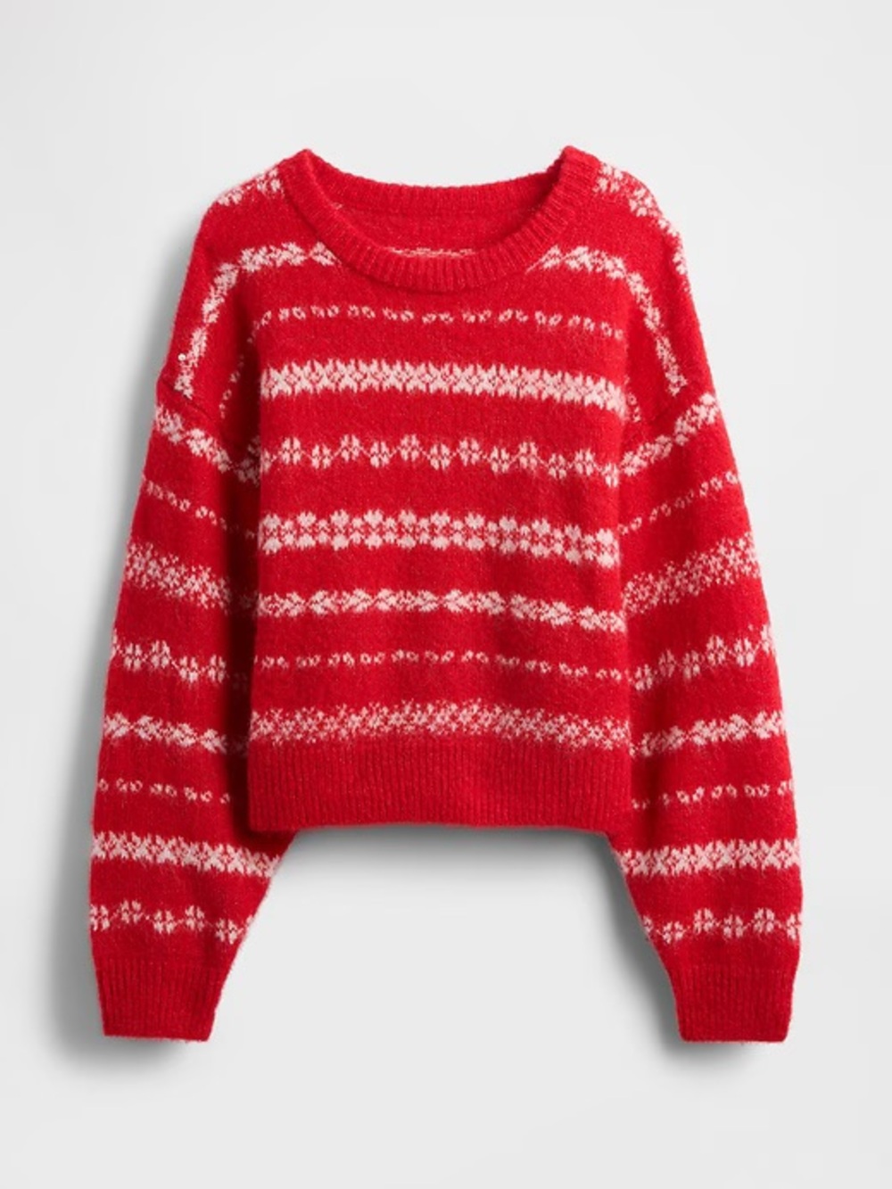 NWT Fuzzy Oversized Crewneck Sweater L